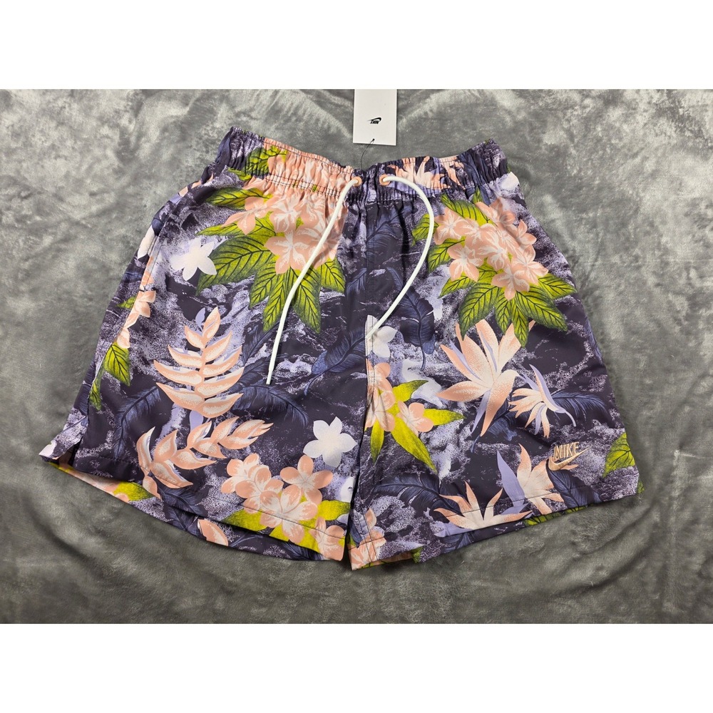 Nike Club Flow Shorts Men S Full Mesh Lined Tropical Floral Standard Fit New‎